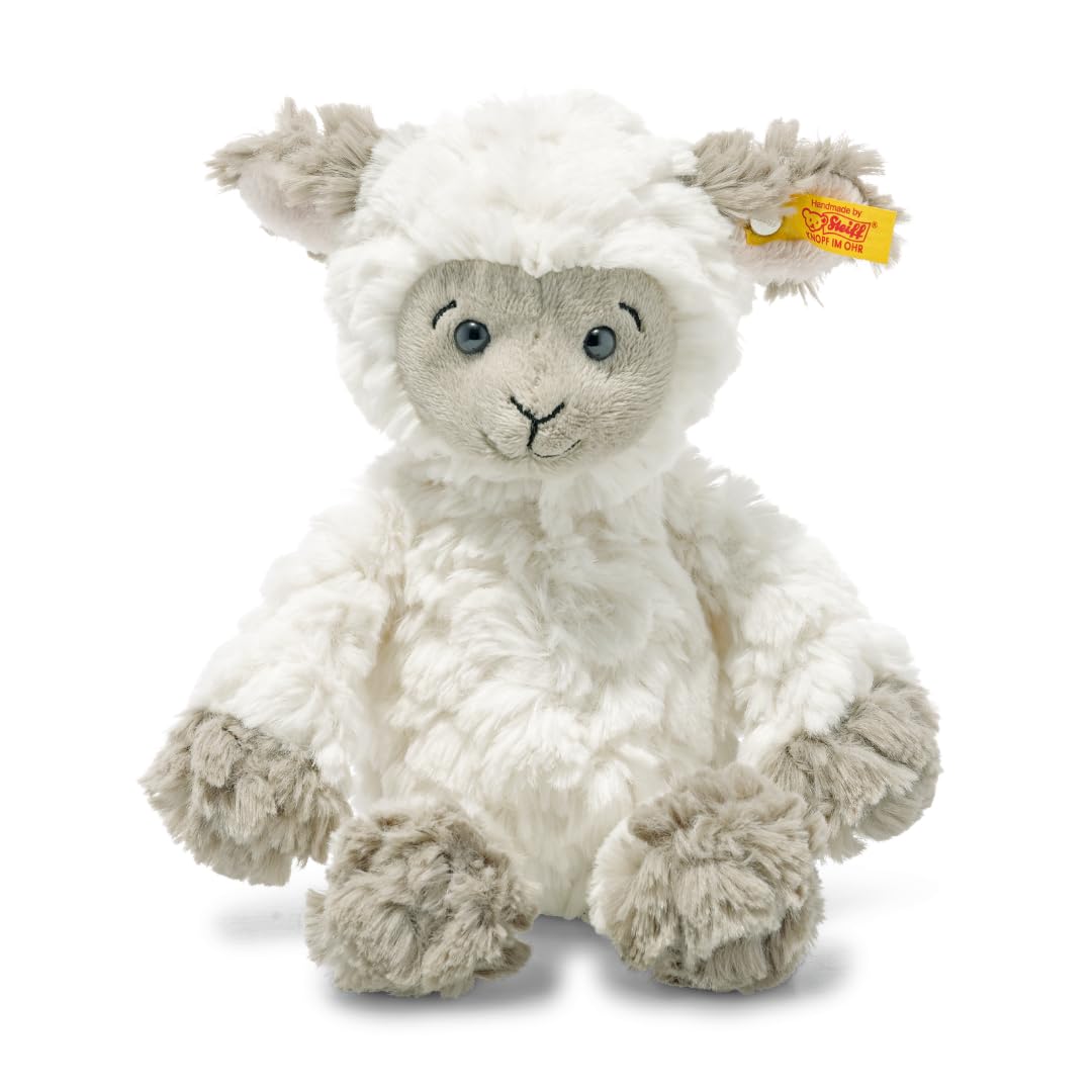 51pffaDhjkL Steiff 073946 Soft Cuddly Friends Lita lamb, white/tau - Image 1