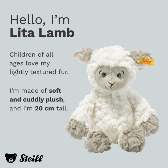 Steiff 073946 Soft Cuddly Friends Lita lamb, white/tau - Image 6