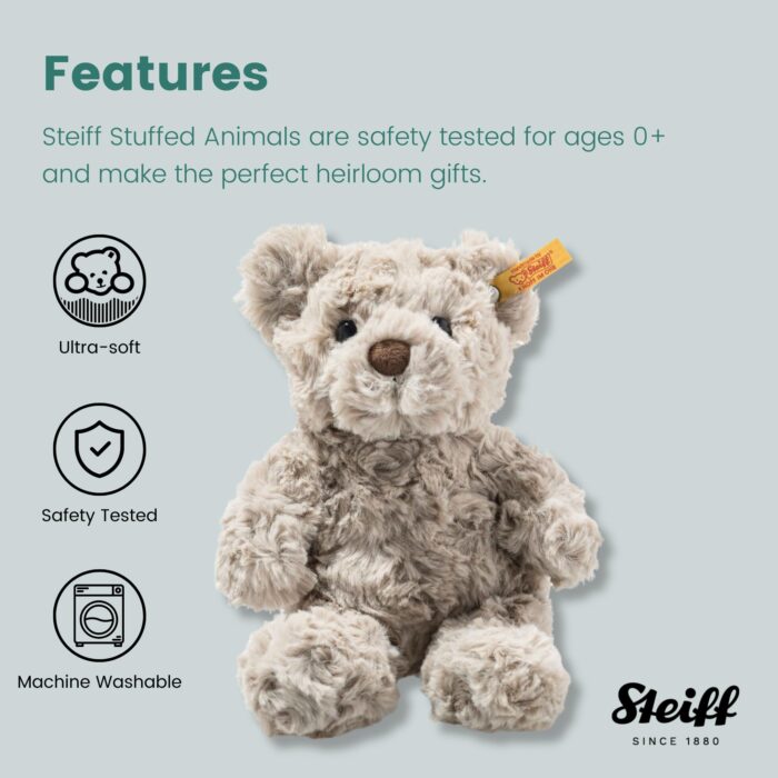 Steiff 113413 Soft Cuddly Friends Honey Teddy Bear, Grey, 18 cm - Image 4