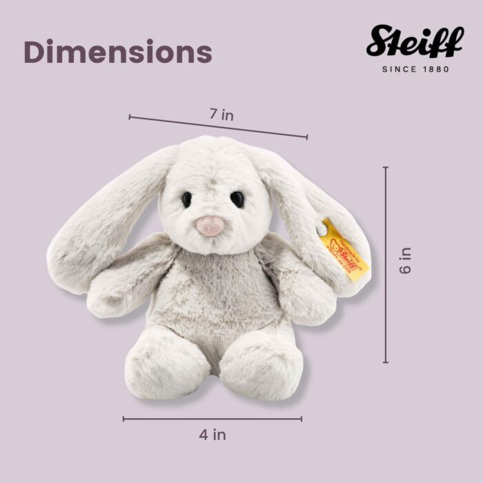 Steiff Soft Cuddly Friends Hoppie Rabbit, Light Grey, 18, 80463, Rainy Day - Image 2