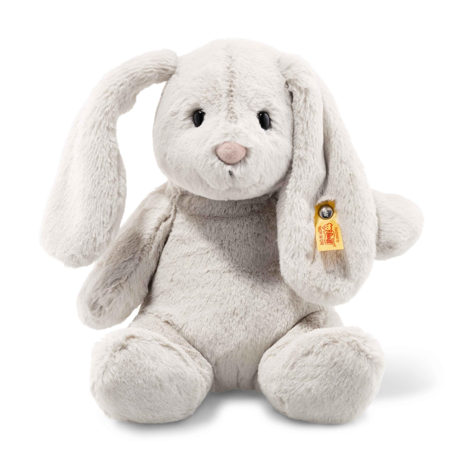 71HDrVks-ML Steiff Soft Cuddly Friends Hoppie Rabbit, Light Grey, 28 cm, 80470, Rainy Day - Image 1