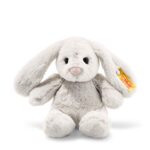 Steiff Soft Cuddly Friends Hoppie Rabbit, Light Grey, 18, 80463, Rainy Day