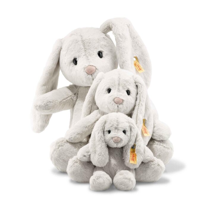 Steiff Soft Cuddly Friends Hoppie Rabbit, Light Grey, 18, 80463, Rainy Day - Image 5