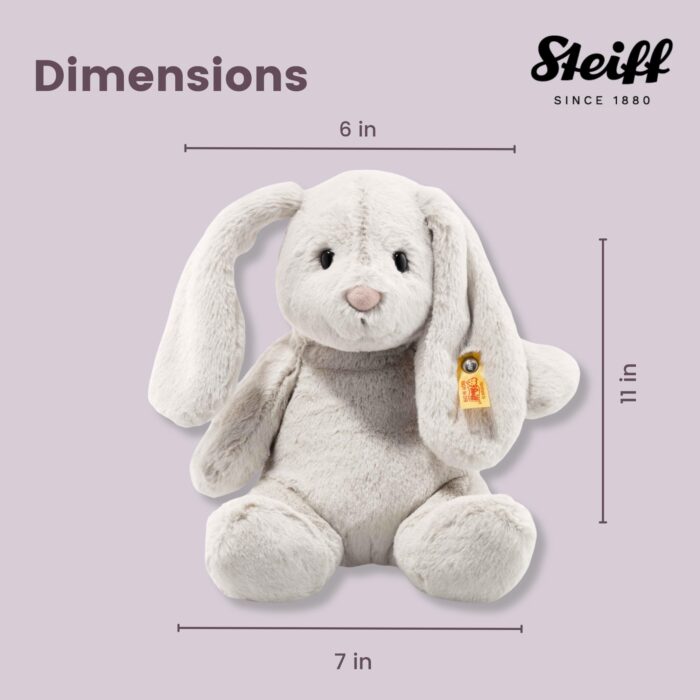 Steiff Soft Cuddly Friends Hoppie Rabbit, Light Grey, 28 cm, 80470, Rainy Day - Image 2