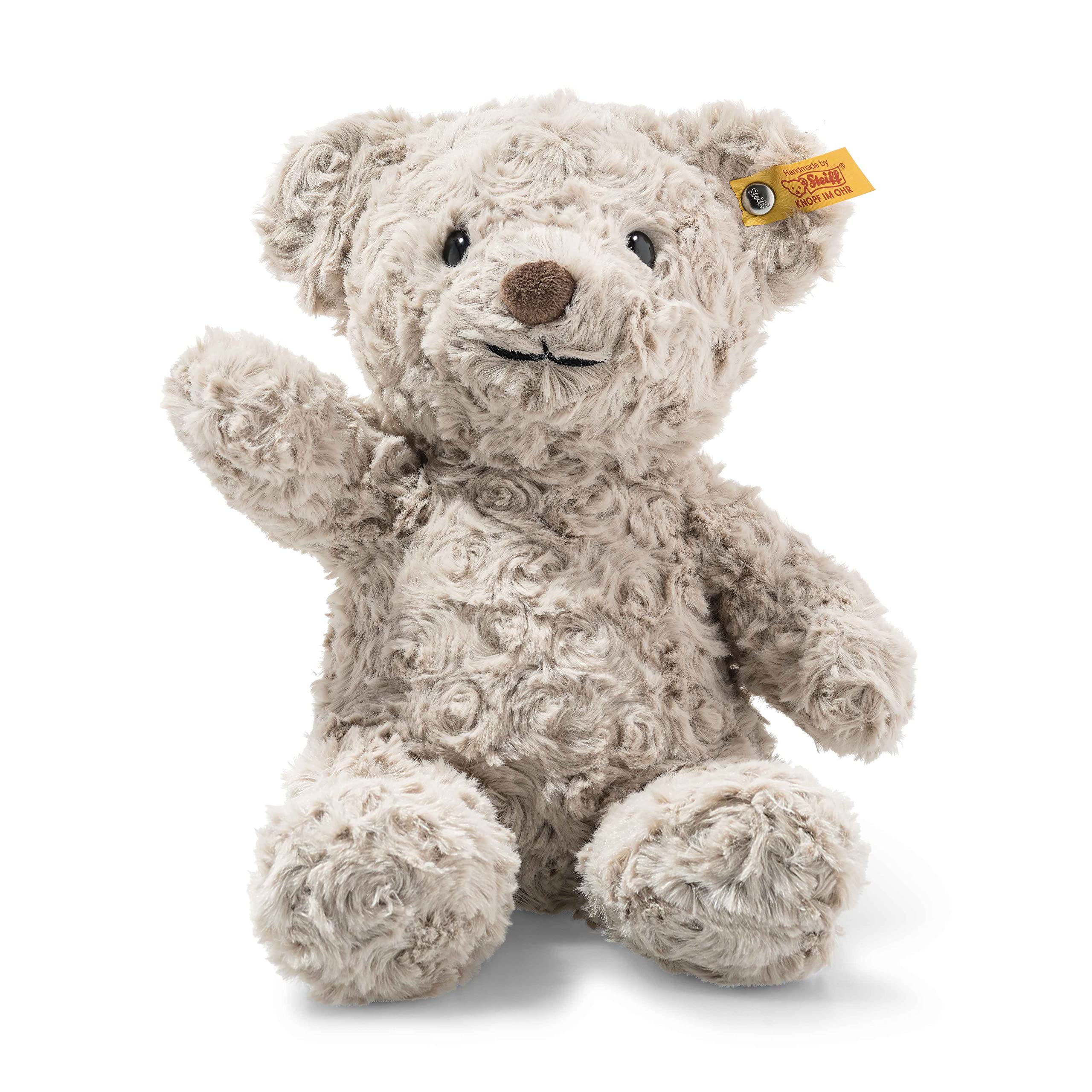 91iPk9L560L Steiff Soft Cuddly Friends Honey Teddy bear, Grey, 28, Rainy Day - Image 1