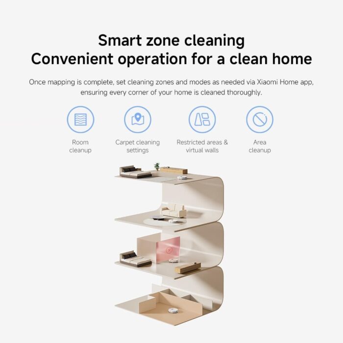 XIAOMI H40 Self-Emptying Robot Vacuum with Mop, Up to 90 Days Freedom from Maintenance, Powerful 10000Pa Suction, LDS Navigation,Anti-Tangle System, App and Voice Control