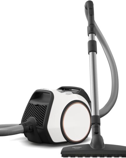 Miele Boost CX1 Parquet – Performance, Compact and Handy Vacuum Cleaner with Vortex Technology and HEPA Filter, Parquet Brush, White & Rose Gold with Tinted Collector