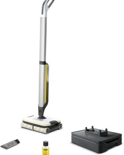 Kärcher Floor Cleaner FC 7 Cordless, Floor Cleaner with 4 Microfibre Rollers, Battery Runtime: approx. 45 min, Area Performance per Battery Charge: approx. 175 m², White