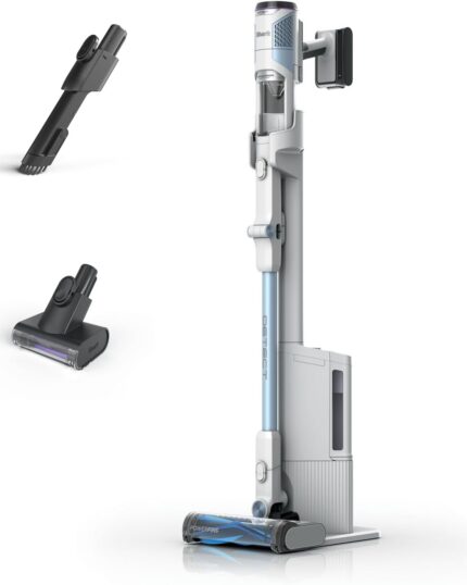 Shark Detect Clean & Empty Cordless Vacuum Cleaner with Auto-Empty System, Lightweight & Flexible Anti Hair Wrap Vacuum with Pet & Duster-Crevice Tools, 60 Mins Run-Time, Dock, Cloudy Blue IW4621UKT