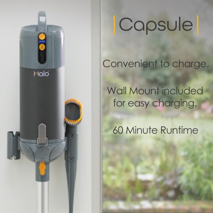 Halo Capsule Cordless Vacuum Cleaner | Converts to a Handheld Vacuum Cleaner | Best Buy Which? 2025 & Good Housekeeping 2025 | 6 Bags & Wall Dock | 60 Min Run & Lightweight | Carpets & Hard Floors