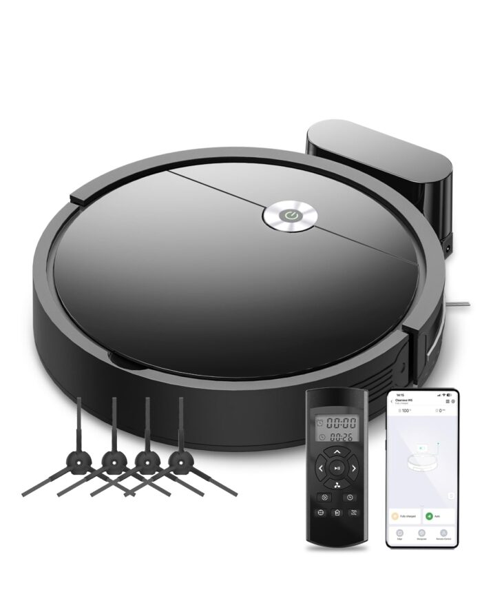 Vexilar Robot Vacuum and Mop with Multi-Cyclone Bagless Self Emptying Docking Station, 10000Pa Suction, LiDAR Navigation, 5 Maps, 180Min Runtime, Robotic Vacuum for Pet Hair, Carpet and Hard Floor