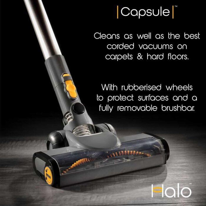 Halo Capsule Cordless Vacuum Cleaner | Converts to a Handheld Vacuum Cleaner | Best Buy Which? 2025 & Good Housekeeping 2025 | 6 Bags & Wall Dock | 60 Min Run & Lightweight | Carpets & Hard Floors