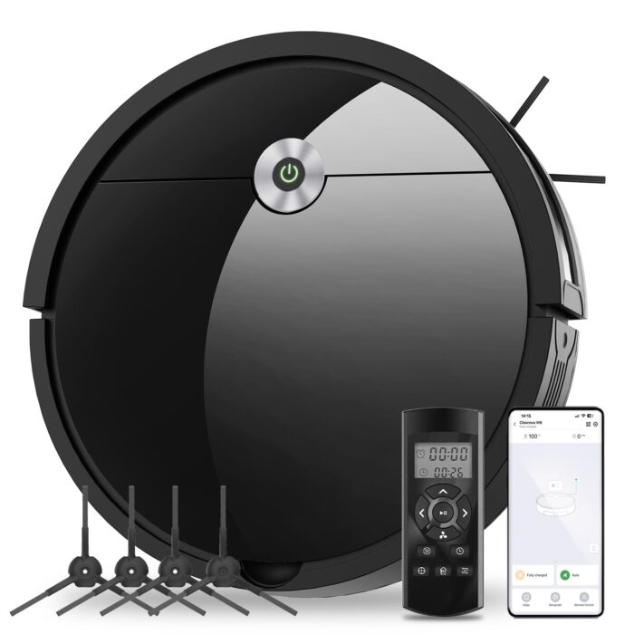 Vexilar Robot Vacuum and Mop with Multi-Cyclone Bagless Self Emptying Docking Station, 10000Pa Suction, LiDAR Navigation, 5 Maps, 180Min Runtime, Robotic Vacuum for Pet Hair, Carpet and Hard Floor