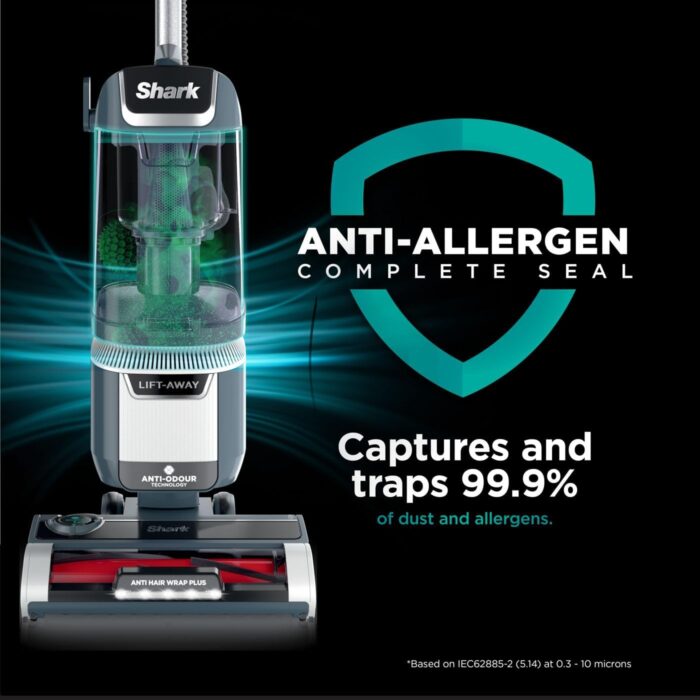 Shark Anti Hair Wrap Plus Upright Corded Pet Vacuum, 2.5L, Powered Lift-Away, Anti-Allergen Seal, Hard Floor & Carpet Mode, 750W, 8m Cord, Multi-Surface & Pet Hair Tools, Smoky Grey, NZ780UKT