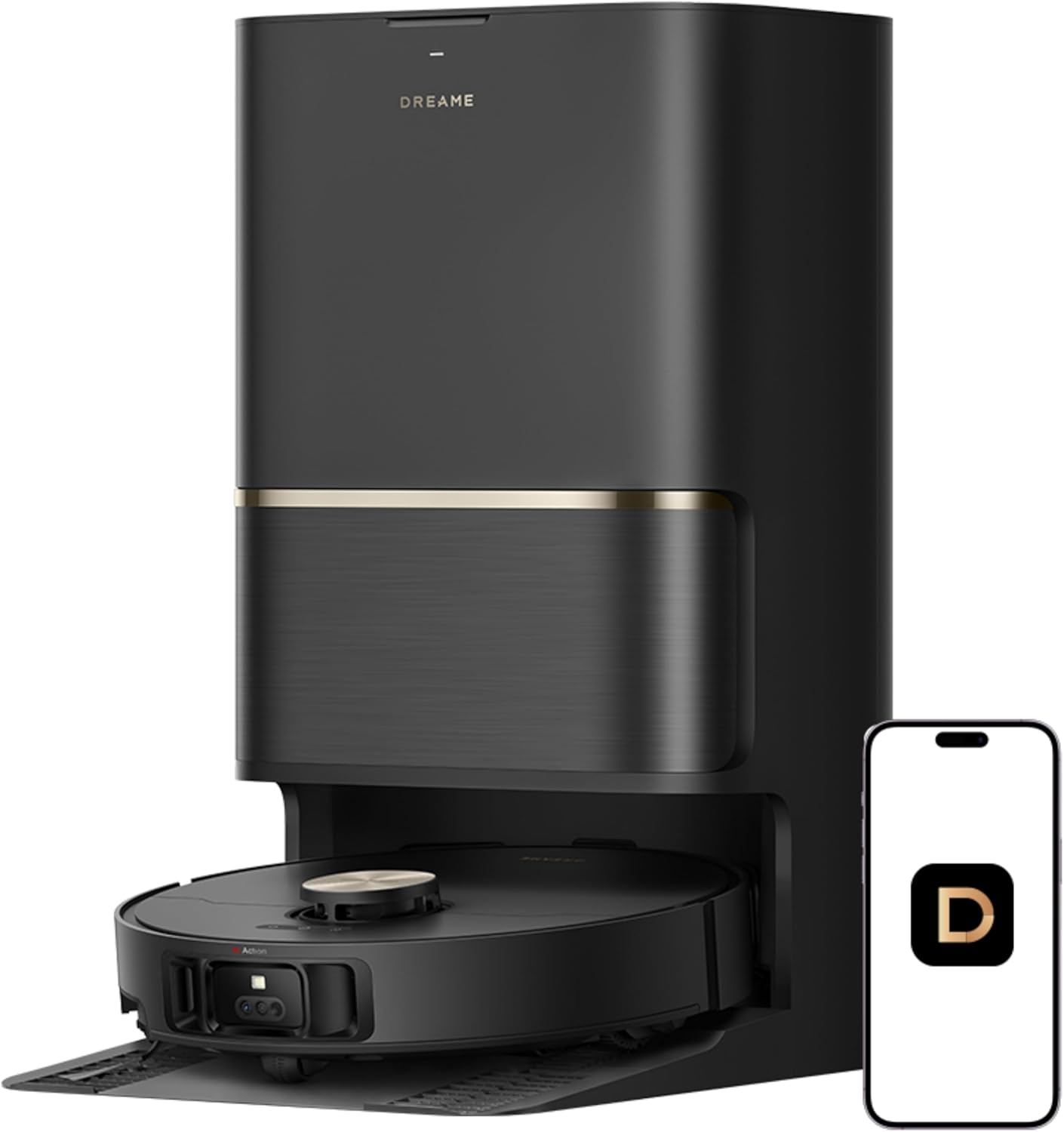 61J08yS6cQL._AC_SL1500 DREAME L50 Ultra Robot Vacuum and Mop Black with Auto-Empty and Mop Self-Cleaning, Precise Obstacle Avoidance, 19,500Pa Suction, HyperStream Detangling DuoBrush