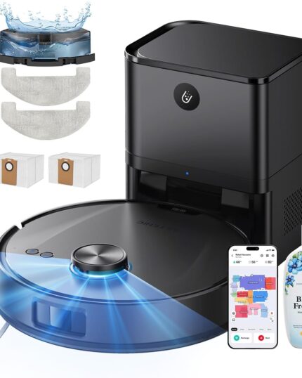 Ultenic T20 Pro Self Emptying Robot Vacuum Cleaner with Mop 8000Pa, 180 Mins Runtime, LiDAR Navigation, Up to 10 Weeks of Hands Free Cleaning Robot Vacuum for Pet Hair, Carpet, All Floors