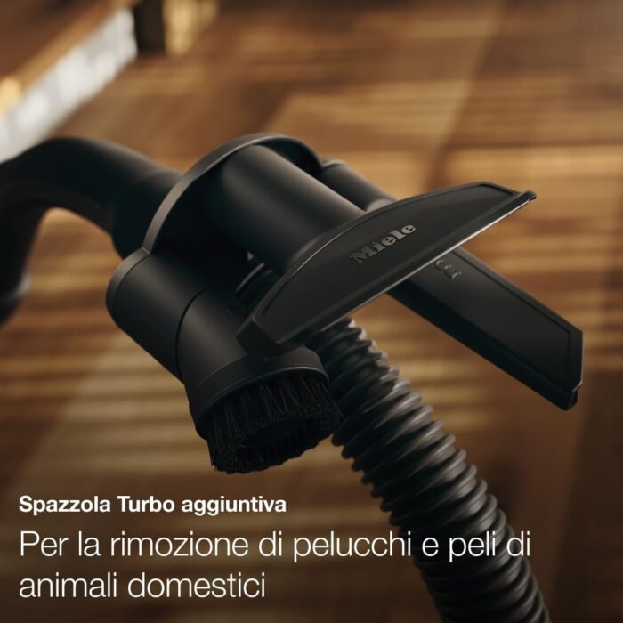 Miele Boost CX1 Parquet – Performance, Compact and Handy Vacuum Cleaner with Vortex Technology and HEPA Filter, Parquet Brush, White & Rose Gold with Tinted Collector