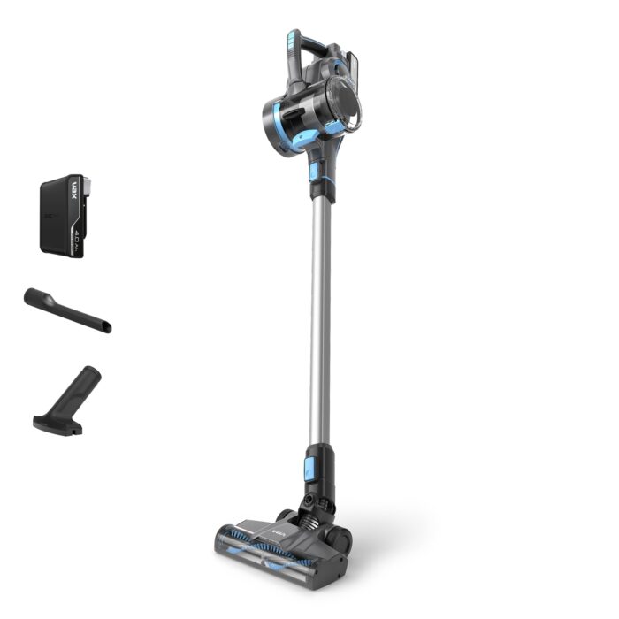 Vax ONEPWR Blade 4 Pet Dual Battery Cordless Vacuum Cleaner with Motorised Pet Tool – CLSV-B4DP, Graphite/Cyan Blue