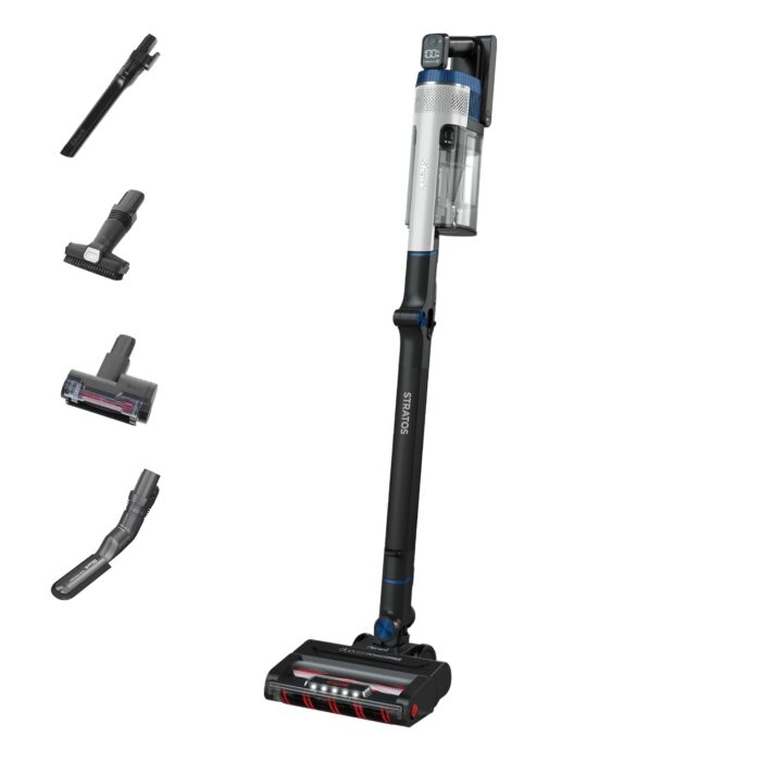 Shark Stratos Cordless Stick Vacuum Cleaner Pet Pro with Anti Hair Wrap Plus, 120 Mins Run-Time (2 Batteries), Clean Sense IQ & Anti-Odour, Pet, Crevice & Multi-Surface Tools, Charcoal/Silver IZ420UKT