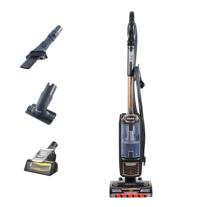 Shark Corded Upright Vacuum Cleaner,0.83L with Anti Hair Wrap Technology & DuoClean, Pet Model, Powered Lift-Away, LED Headlights, Anti-Allergen, 8m Cord, 750W, 3 Attachments, Navy/Orange, NZ801UKT