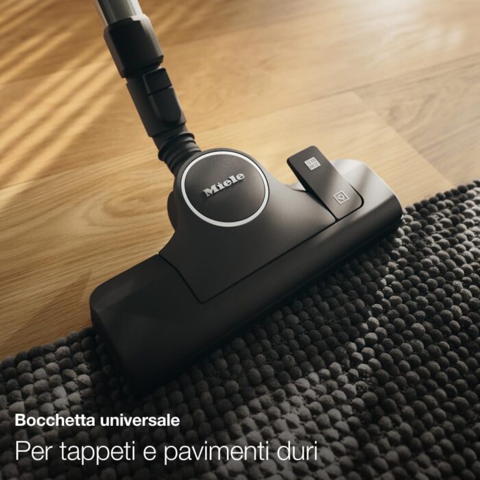 Miele Boost CX1 Parquet – Performance, Compact and Handy Vacuum Cleaner with Vortex Technology and HEPA Filter, Parquet Brush, White & Rose Gold with Tinted Collector