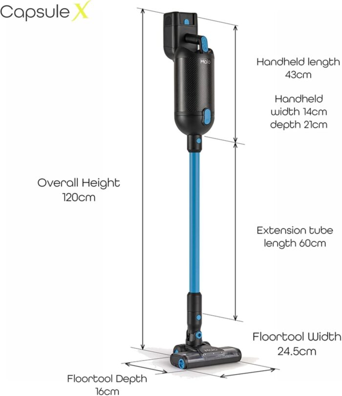 Halo Capsule X Pets Cordless Vacuum Cleaner | Best Buy Which? 2025 & Good Housekeeping 2025| Mini Power Brush, Hard Floor Roller, 10 Bags & Wall Dock | 60 Mins Run | 2.0 Litre Capacity & HEPA Filter