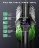 SunSare Cordless Vacuum Cleaner, 50KPa 600W 65Mins Stick Vacuum with Green Headlights, Aromatherapy, Anti-Tangle Rollor, 1.8L Upright Vacuum Cleaner for Pet Hair Carpets Hardwood Floors