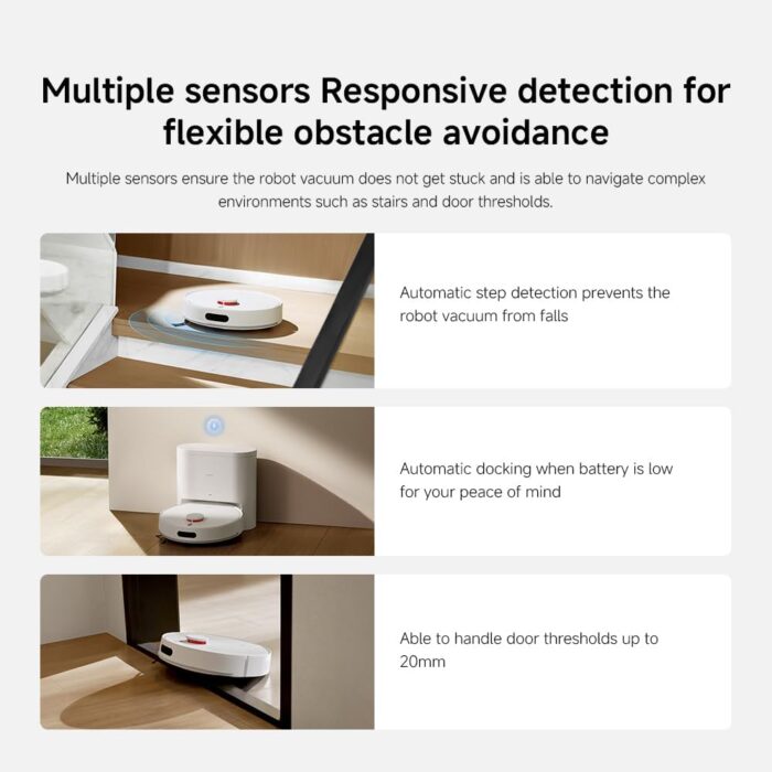 XIAOMI H40 Self-Emptying Robot Vacuum with Mop, Up to 90 Days Freedom from Maintenance, Powerful 10000Pa Suction, LDS Navigation,Anti-Tangle System, App and Voice Control