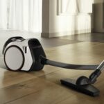 Miele Boost CX1 Parquet – Performance, Compact and Handy Vacuum Cleaner with Vortex Technology and HEPA Filter, Parquet Brush, White & Rose Gold with Tinted Collector