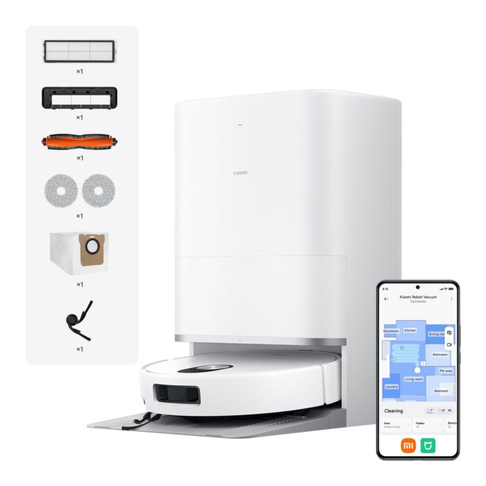 XIAOMI H40 Self-Emptying Robot Vacuum with Mop, Up to 90 Days Freedom from Maintenance, Powerful 10000Pa Suction, LDS Navigation,Anti-Tangle System, App and Voice Control