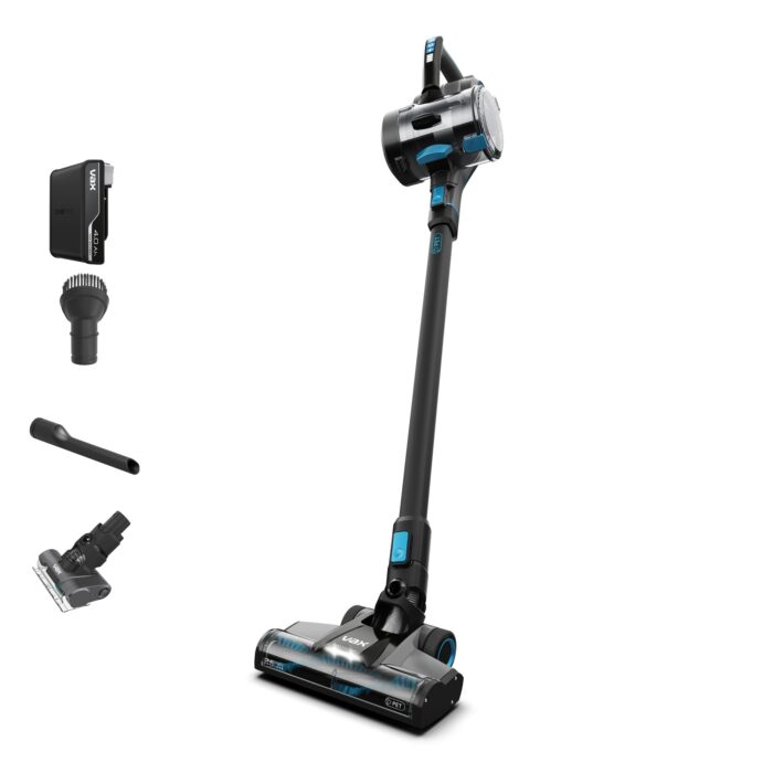 Vax ONEPWR Blade 4 Pet Dual Battery Cordless Vacuum Cleaner with Motorised Pet Tool – CLSV-B4DP, Graphite/Cyan Blue