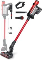 Henry Quick Cordless Stick Vacuum Cleaner, HEN.100, Up to 60 Mins Runtime, Dust-free Emptying, Powerful Cleaning, Interchangeable Battery, Lightweight, Red