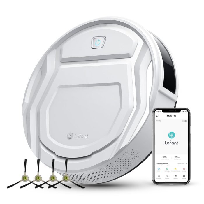 Lefant M3 Robot Vacuum Cleaner with Mop, Self-Emptying All-in-One Station, 12,000Pa Suction, dToF Laser Navigation, Dual-Spin Mops, 45°C Hot Water Auto-Wash & Air-Dry, Works on WiFi 2.4G & 5G