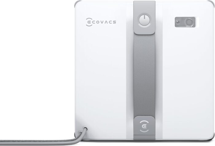 ECOVACS WINBOT MINI Window Cleaning Robot - Compact Design, Dual Nozzles with Ultrasonic Spray, 9-stage Protection System, Intelligent Path Planning, 3 Cleaning Modes, Anti-Slipping System - Grey