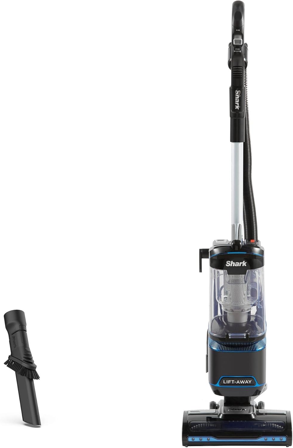 61l7otje05L._AC_SL1500 Shark Corded Upright Vacuum Cleaner 1.1L with Lift-Away Technology, LED Headlights, Anti-Allergen, 8m Cord, 750W, Crevice, Multi-Surface Tools, Blue/Black, NV602UK, 40/16B-D