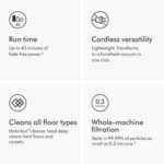 Dyson V8 Advanced Cordless Vacuum Cleaner, 130 AW, up to 40 min runtime, De-tangling Motorbar, removes Pet hair, cordless handheld