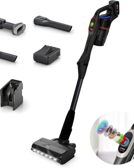 Bosch Unlimited 10 BCS1051GB Cordless Vacuum Cleaner with 100-Minute Runtime, Innovative MicroClean Technology, Including Sensor and TFT Display, Black