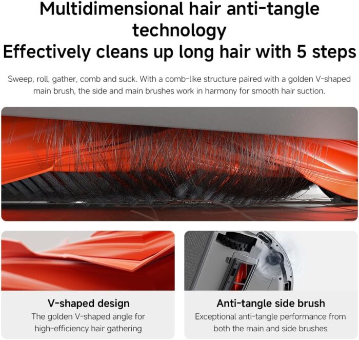 XIAOMI H40 Self-Emptying Robot Vacuum with Mop, Up to 90 Days Freedom from Maintenance, Powerful 10000Pa Suction, LDS Navigation,Anti-Tangle System, App and Voice Control