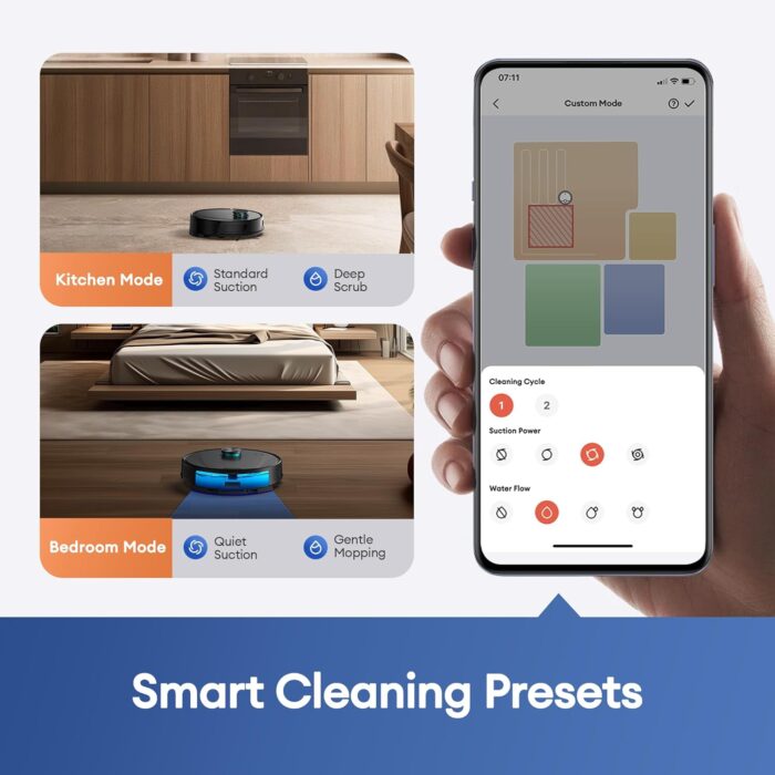 Ultenic T20 Pro Self Emptying Robot Vacuum Cleaner with Mop 8000Pa, 180 Mins Runtime, LiDAR Navigation, Up to 10 Weeks of Hands Free Cleaning Robot Vacuum for Pet Hair, Carpet, All Floors