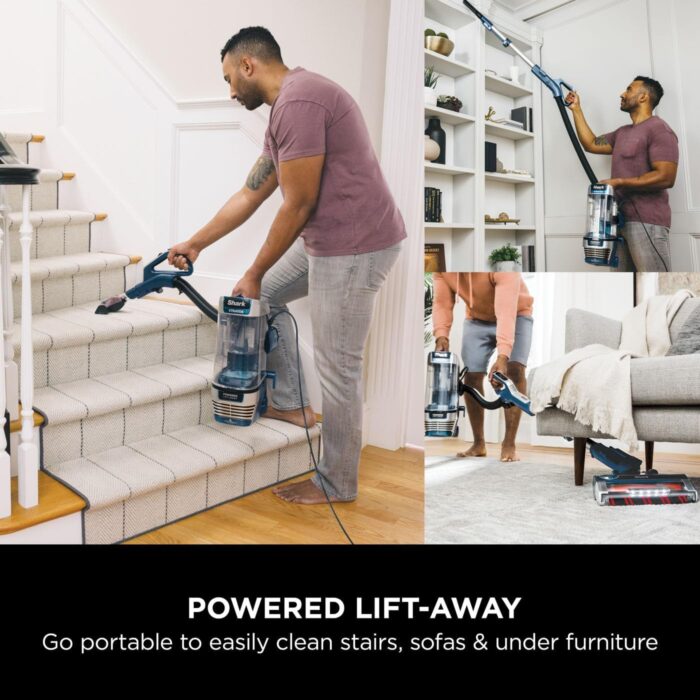 Shark Stratos XL 2.6 Litre Corded Upright Vacuum Cleaner with Anti Hair Wrap Plus & Anti Odour, Pet, Crevice and Multi-Surface Tools, Transforms to Portable Vacuum, 800W 2.6 ltrs, Navy Blue AZ3000UKT