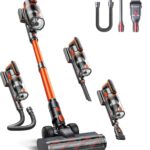 Cordless Vacuum Cleaner 50KPA/600W/65 Mins Cordless Stick Vacuum with Touch Screen, Anti-tangle&AUTO Mode,Wall Charging Powerful Handheld Vacuums for Home Carpet/Car/Pet Hair - Ideal for UK Homes