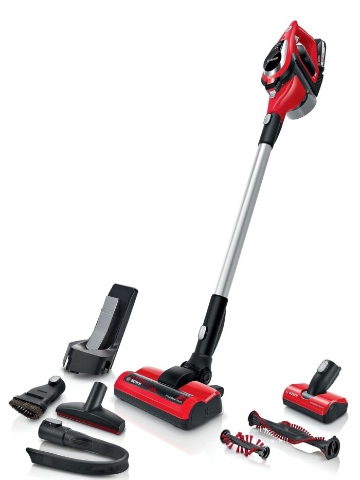 Bosch Unlimited 9 Cordless Vacuum Cleaner, 60-Minute Runtime, 3.0 Ah Battery Pack, MicroClean Technology, Easy Empty Dust Box, LED Lights, White, BBS931WGB