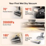 roborock F25 GT Cordless Wet Dry Vacuum Cleaner, 20000Pa All-in-One Floor Washer for Hard Floors, Edge-to-Edge Cleaning with 180° Lie-Flat, Auto Self-Cleaning, Lightweight Design