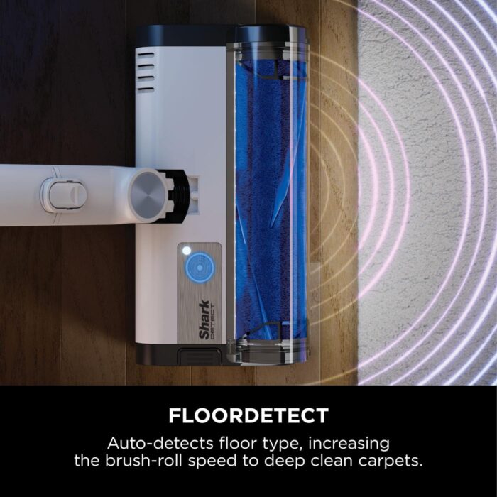 Shark Detect Clean & Empty Cordless Vacuum Cleaner with Auto-Empty System, Lightweight & Flexible Anti Hair Wrap Vacuum with Pet & Duster-Crevice Tools, 60 Mins Run-Time, Dock, Cloudy Blue IW4621UKT