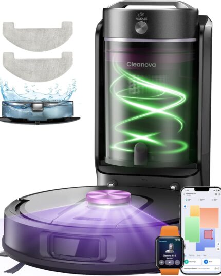 Vexilar Robot Vacuum and Mop with Multi-Cyclone Bagless Self Emptying Docking Station, 10000Pa Suction, LiDAR Navigation, 5 Maps, 180Min Runtime, Robotic Vacuum for Pet Hair, Carpet and Hard Floor