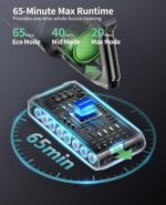 SunSare Cordless Vacuum Cleaner, 50KPa 600W 65Mins Stick Vacuum with Green Headlights, Aromatherapy, Anti-Tangle Rollor, 1.8L Upright Vacuum Cleaner for Pet Hair Carpets Hardwood Floors