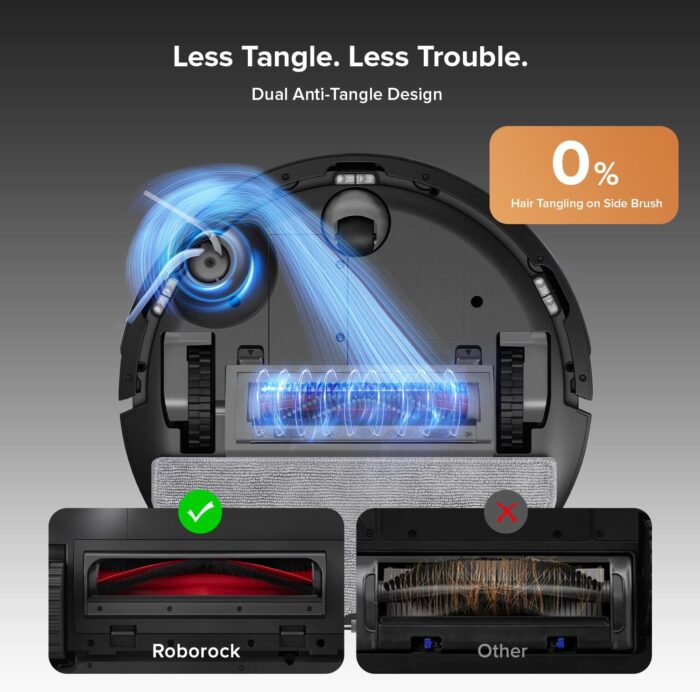 roborock Q10 S5+ Robot Vacuum, Self-Emptying, 10000Pa Suction, Up to 7 Weeks of Hands Free Cleaning, Dual Anti-Tangle Design, VibraRise 2.0&Auto Lifting Mopping System, Obstacle Avoidance (Black)