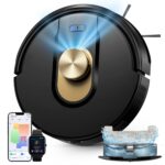 Vexilar W15 Robot Vacuum and Mop with Multi-Cyclone Bagless Self Emptying Docking Station, 10000Pa Suction, LiDAR Navigation, 5 Maps, 180Min Runtime, Robotic Vacuum for Pet Hair, Carpet and Hard Floor