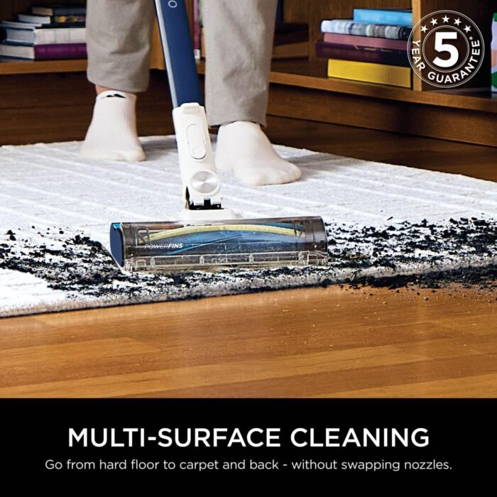 Shark PowerPro Cordless Stick Vacuum Cleaner, Lightweight, Floor Detect Technology, Anti-Hair Wrap Technology, Anti-Allergen Complete Seal, Flexible, Handheld mode, Navy Metallic, IZ380UK