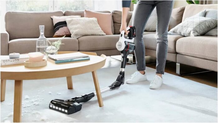 Bosch Unlimited 7 BCS712GB ProHome MultiUse Lightweight Cordless Vacuum Cleaner with Flex Tube, Quick Charger & Accessories, 2 Batteries 80 minutes runtime - White